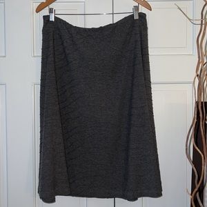 LARRY LEVINE Gray Textured A-Line Midi Skirt Sz. Large~EUC!